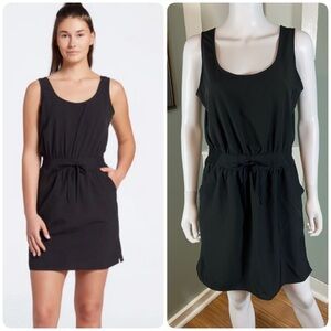 CALIA Double Scoop Pure Black Mini Dress Athleisure Size Medium M